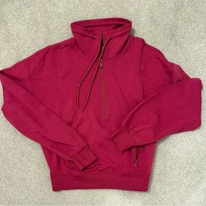 Womens Red Half-Zip Sweater
